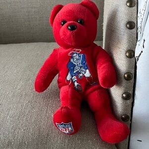 Team Bears 1990’s Authentic NFL New England Patriots Red Beanie Baby Teddy